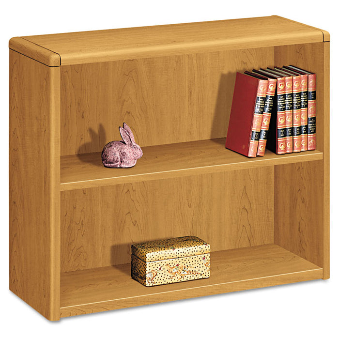 10700 Series Wood Bookcase, Two Shelf, 36w x 13 1/8d x 29 5/8h, Harvest