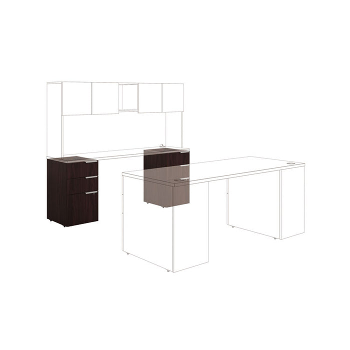 Voi Support Pedestal, Left or Right, 3-Drawers: Box/Box/File, Legal/Letter, Mahogany, 16" x 20" x 28.5"
