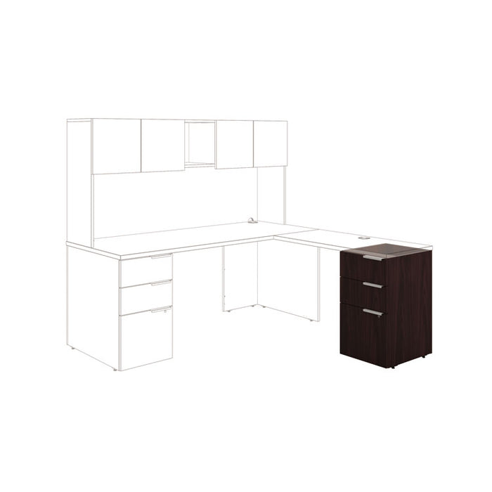 Voi Support Pedestal, Left or Right, 3-Drawers: Box/Box/File, Legal/Letter, Mahogany, 16" x 20" x 28.5"
