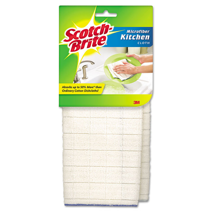 Kitchen Cleaning Cloth, Microfiber, 11.4 x 12.4, White, 2/Pack, 12 Packs/Carton