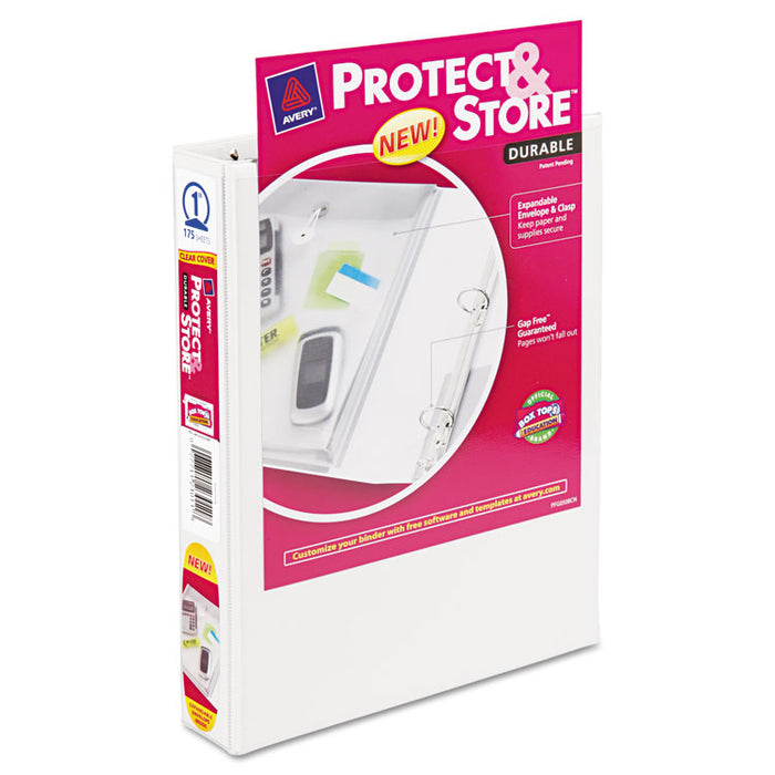 Mini Size Protect and Store View Binder with Round Rings, 3 Rings, 1" Capacity, 8.5 x 5.5, White