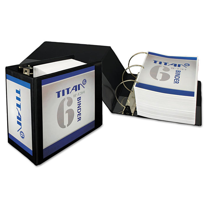 Nonstick D-Ring View Binder, 3 Rings, 6" Capacity, 11 x 8.5, Black