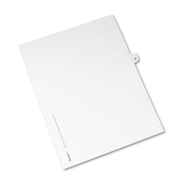 Preprinted Legal Exhibit Side Tab Index Dividers, Avery Style, 10-Tab, 16, 11 x 8.5, White, 25/Pack, (1016)