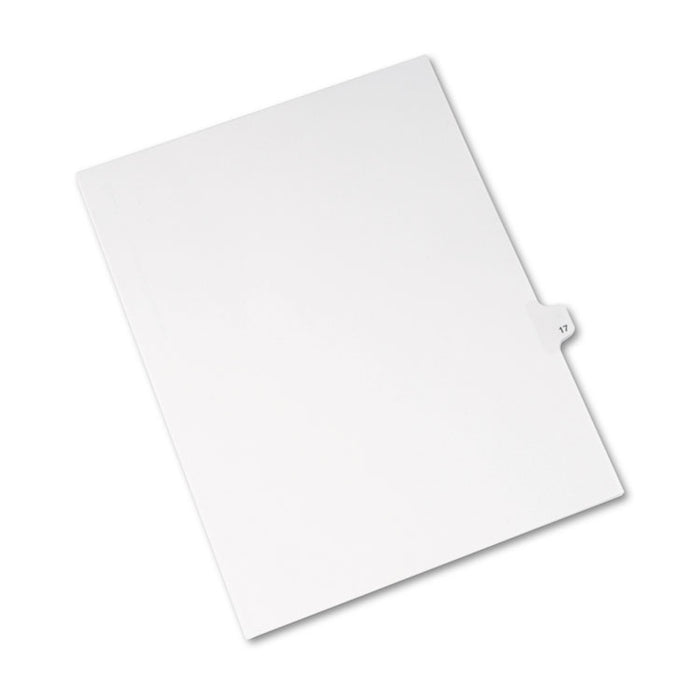 Preprinted Legal Exhibit Side Tab Index Dividers, Avery Style, 10-Tab, 17, 11 x 8.5, White, 25/Pack, (1017)