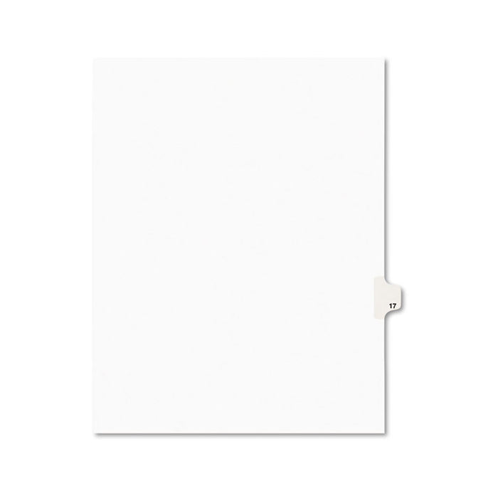 Preprinted Legal Exhibit Side Tab Index Dividers, Avery Style, 10-Tab, 17, 11 x 8.5, White, 25/Pack, (1017)