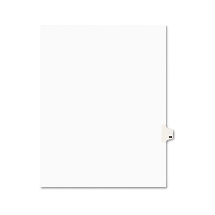 Preprinted Legal Exhibit Side Tab Index Dividers, Avery Style, 10-Tab, 18, 11 x 8.5, White, 25/Pack, (1018)