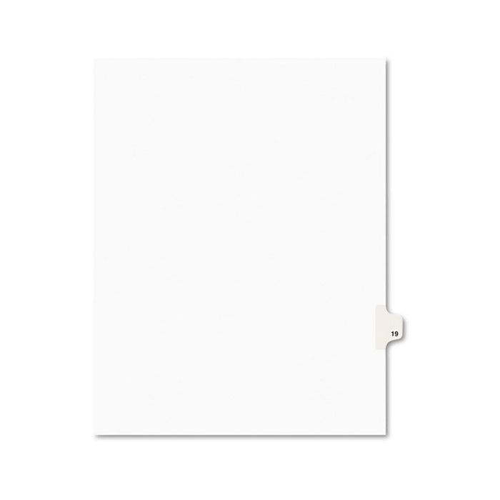 Preprinted Legal Exhibit Side Tab Index Dividers, Avery Style, 10-Tab, 19, 11 x 8.5, White, 25/Pack, (1019)