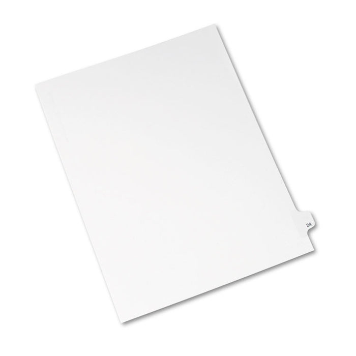 Preprinted Legal Exhibit Side Tab Index Dividers, Avery Style, 10-Tab, 24, 11 x 8.5, White, 25/Pack, (1024)