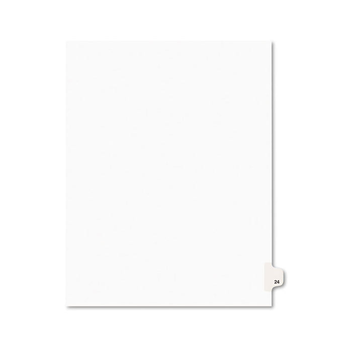 Preprinted Legal Exhibit Side Tab Index Dividers, Avery Style, 10-Tab, 24, 11 x 8.5, White, 25/Pack, (1024)