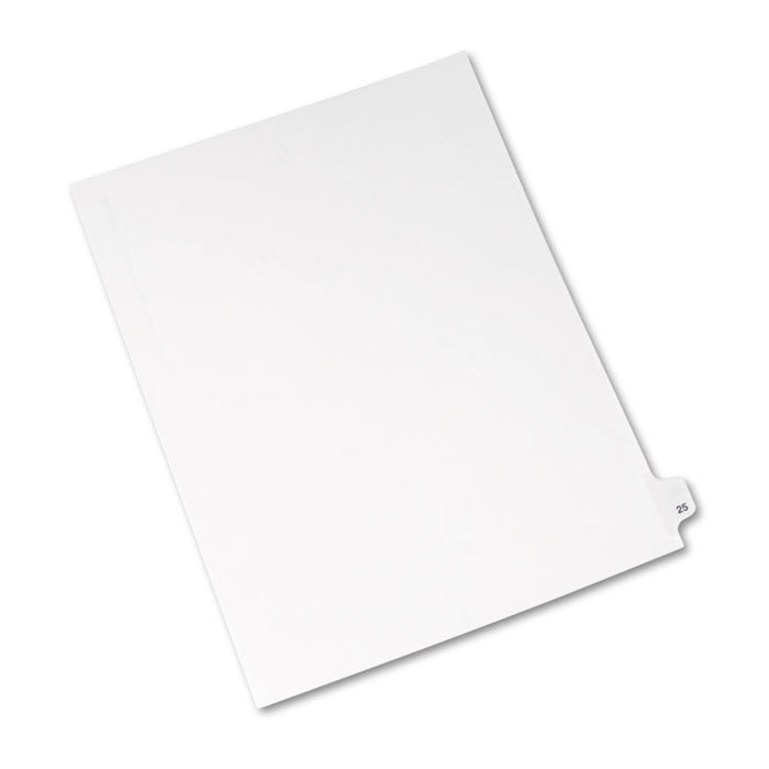Preprinted Legal Exhibit Side Tab Index Dividers, Avery Style, 10-Tab, 25, 11 x 8.5, White, 25/Pack, (1025)