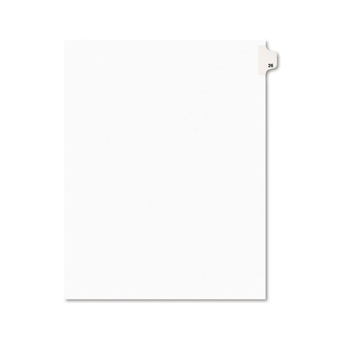 Preprinted Legal Exhibit Side Tab Index Dividers, Avery Style, 10-Tab, 26, 11 x 8.5, White, 25/Pack, (1026)