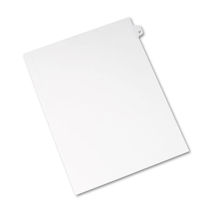 Preprinted Legal Exhibit Side Tab Index Dividers, Avery Style, 10-Tab, 27, 11 x 8.5, White, 25/Pack, (1027)