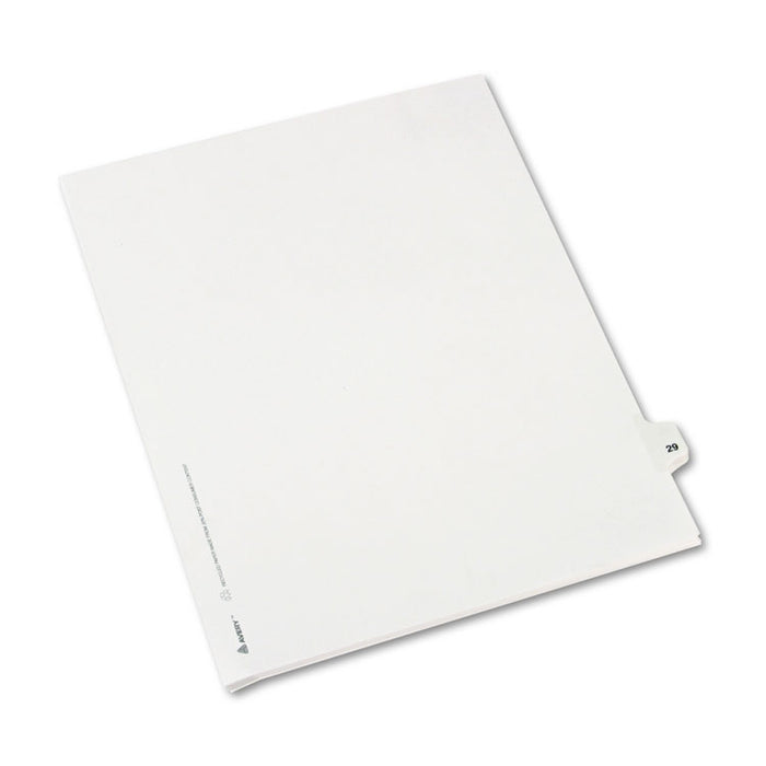 Preprinted Legal Exhibit Side Tab Index Dividers, Avery Style, 10-Tab, 29, 11 x 8.5, White, 25/Pack