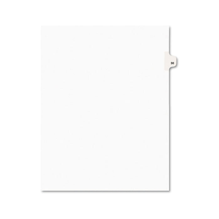 Preprinted Legal Exhibit Side Tab Index Dividers, Avery Style, 10-Tab, 30, 11 x 8.5, White, 25/Pack, (1030)