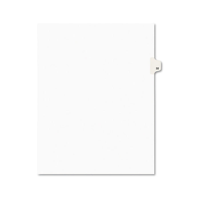 Preprinted Legal Exhibit Side Tab Index Dividers, Avery Style, 10-Tab, 32, 11 x 8.5, White, 25/Pack, (1032)