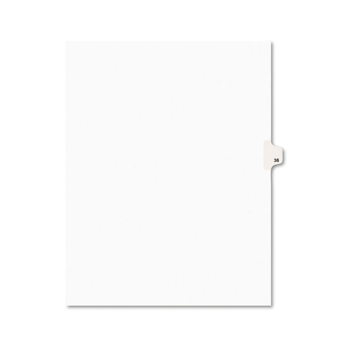 Preprinted Legal Exhibit Side Tab Index Dividers, Avery Style, 10-Tab, 36, 11 x 8.5, White, 25/Pack