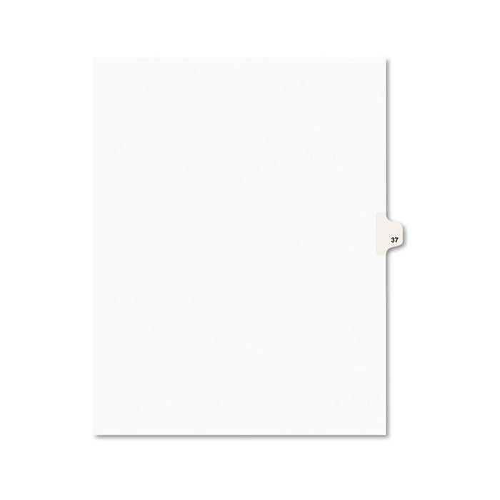 Preprinted Legal Exhibit Side Tab Index Dividers, Avery Style, 10-Tab, 37, 11 x 8.5, White, 25/Pack