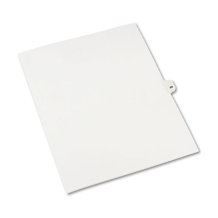 Preprinted Legal Exhibit Side Tab Index Dividers, Avery Style, 10-Tab, 39, 11 x 8.5, White, 25/Pack