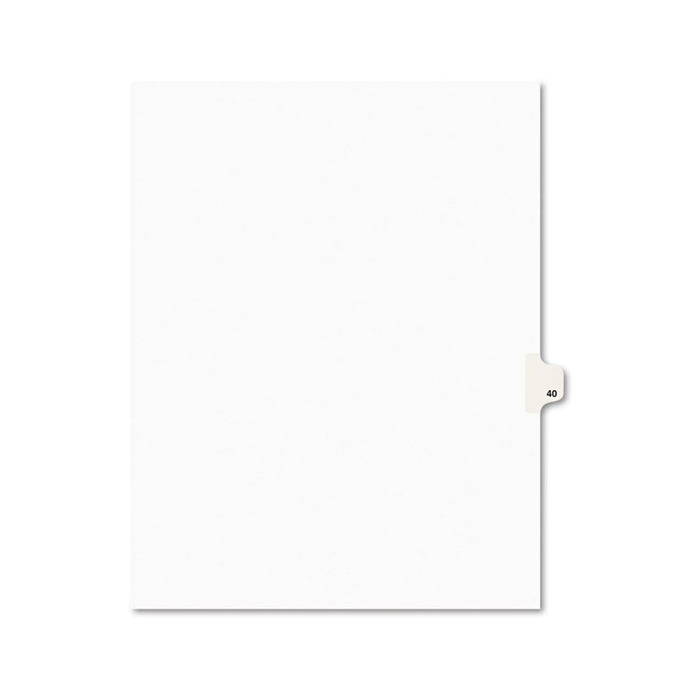 Preprinted Legal Exhibit Side Tab Index Dividers, Avery Style, 10-Tab, 40, 11 x 8.5, White, 25/Pack