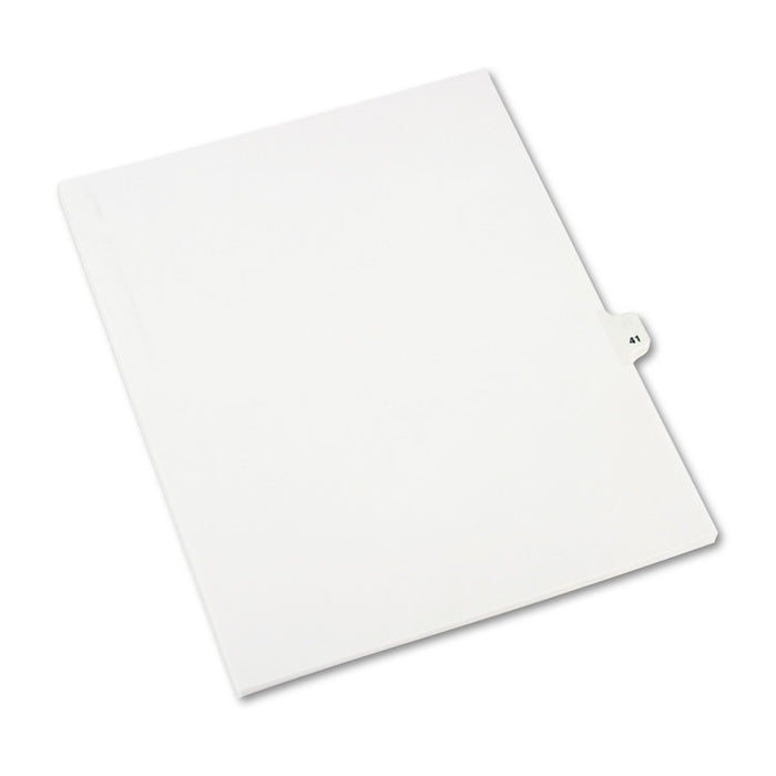 Preprinted Legal Exhibit Side Tab Index Dividers, Avery Style, 10-Tab, 41, 11 x 8.5, White, 25/Pack