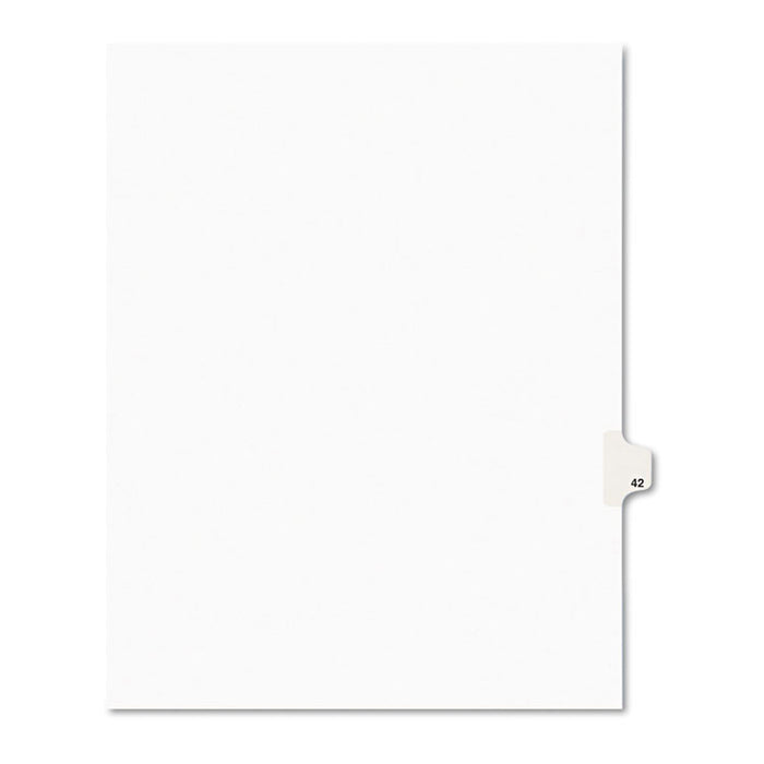 Preprinted Legal Exhibit Side Tab Index Dividers, Avery Style, 10-Tab, 42, 11 x 8.5, White, 25/Pack