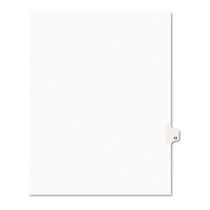 Preprinted Legal Exhibit Side Tab Index Dividers, Avery Style, 10-Tab, 43, 11 x 8.5, White, 25/Pack
