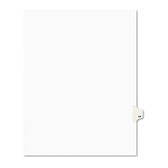 Preprinted Legal Exhibit Side Tab Index Dividers, Avery Style, 10-Tab, 44, 11 x 8.5, White, 25/Pack