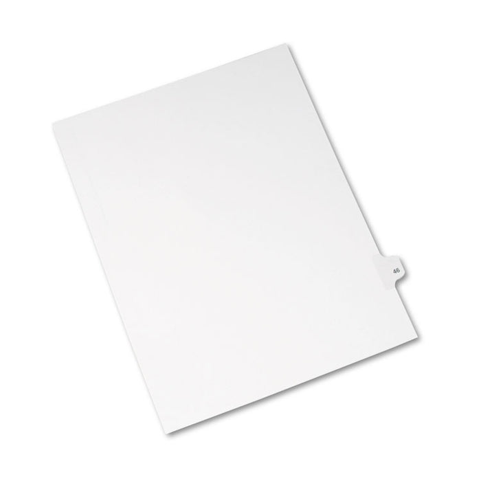 Preprinted Legal Exhibit Side Tab Index Dividers, Avery Style, 10-Tab, 46, 11 x 8.5, White, 25/Pack