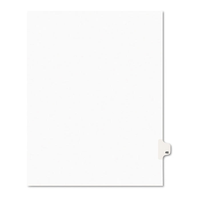 Preprinted Legal Exhibit Side Tab Index Dividers, Avery Style, 10-Tab, 46, 11 x 8.5, White, 25/Pack