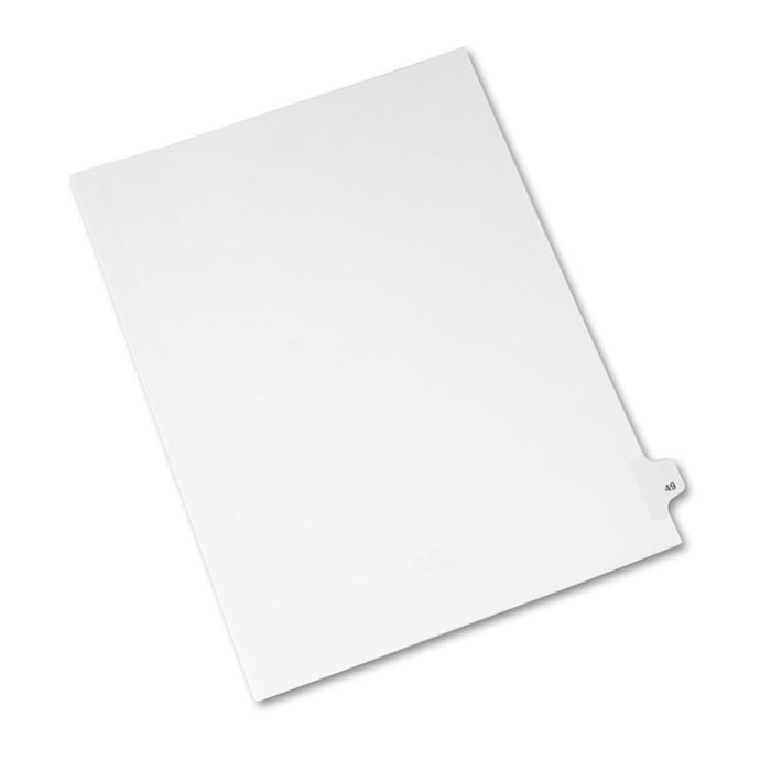 Preprinted Legal Exhibit Side Tab Index Dividers, Avery Style, 10-Tab, 49, 11 x 8.5, White, 25/Pack, (1049)