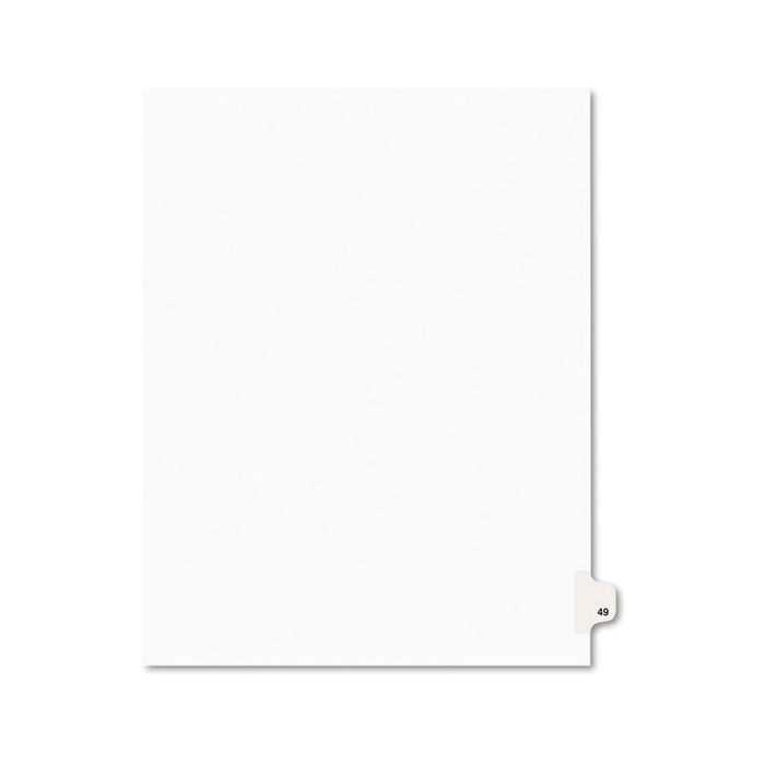 Preprinted Legal Exhibit Side Tab Index Dividers, Avery Style, 10-Tab, 49, 11 x 8.5, White, 25/Pack, (1049)