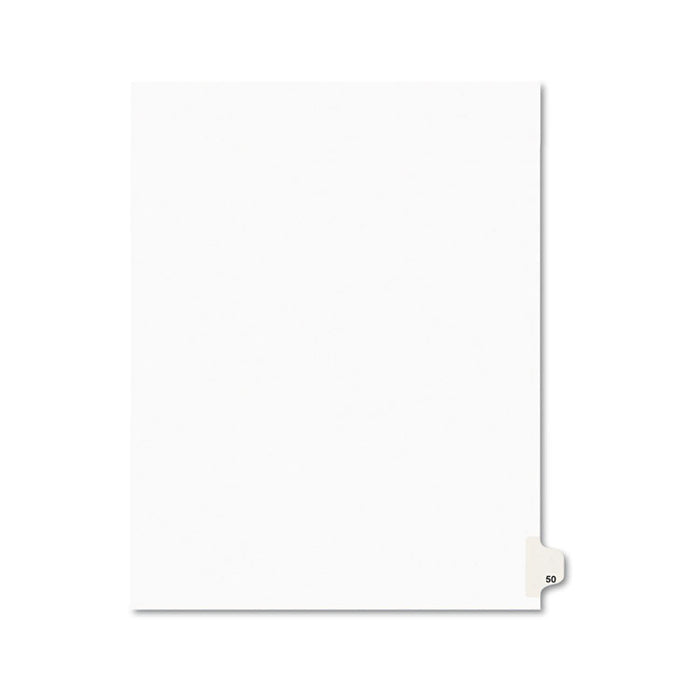 Preprinted Legal Exhibit Side Tab Index Dividers, Avery Style, 10-Tab, 50, 11 x 8.5, White, 25/Pack
