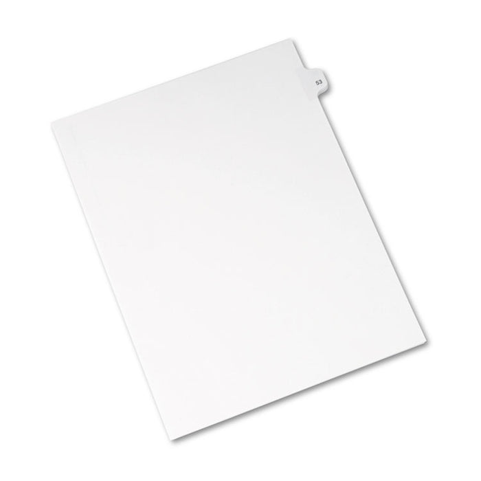 Preprinted Legal Exhibit Side Tab Index Dividers, Avery Style, 10-Tab, 53, 11 x 8.5, White, 25/Pack, (1053)