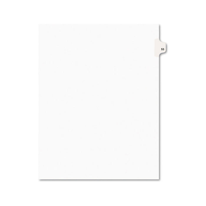 Preprinted Legal Exhibit Side Tab Index Dividers, Avery Style, 10-Tab, 53, 11 x 8.5, White, 25/Pack, (1053)