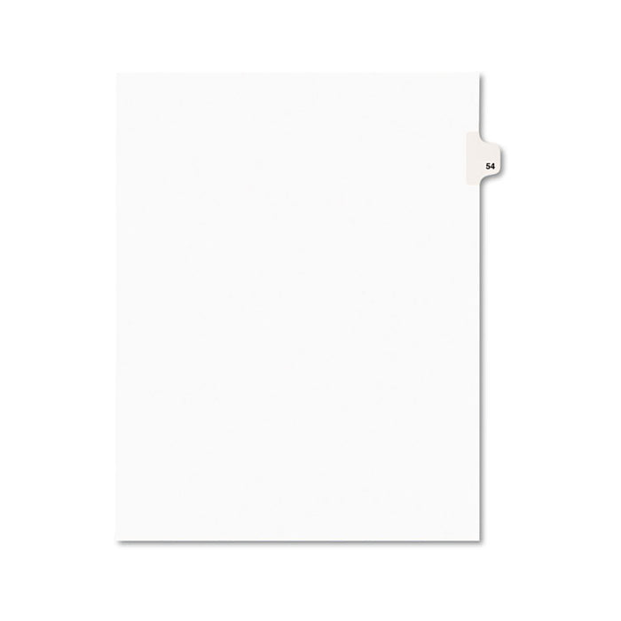 Preprinted Legal Exhibit Side Tab Index Dividers, Avery Style, 10-Tab, 54, 11 x 8.5, White, 25/Pack