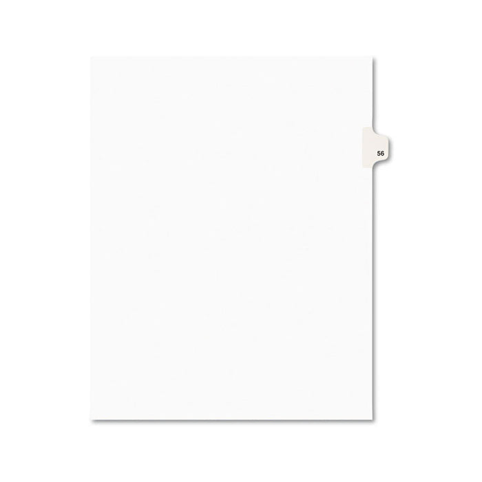 Preprinted Legal Exhibit Side Tab Index Dividers, Avery Style, 10-Tab, 56, 11 x 8.5, White, 25/Pack, (1056)