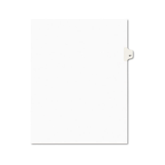 Preprinted Legal Exhibit Side Tab Index Dividers, Avery Style, 10-Tab, 57, 11 x 8.5, White, 25/Pack