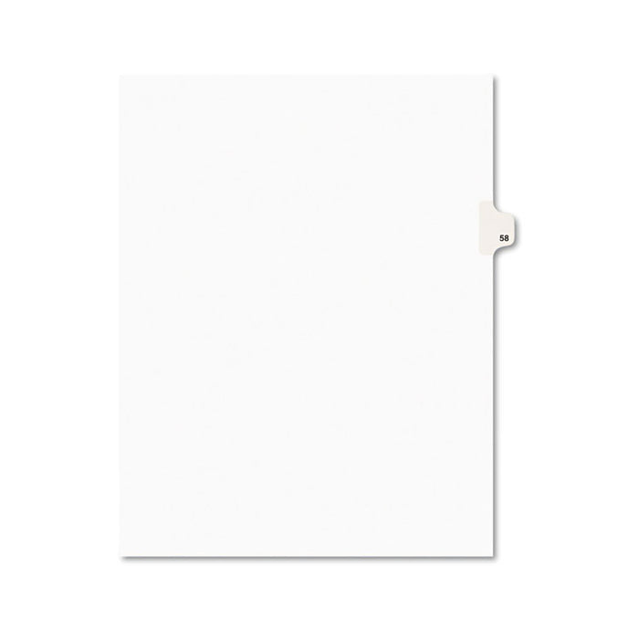 Preprinted Legal Exhibit Side Tab Index Dividers, Avery Style, 10-Tab, 58, 11 x 8.5, White, 25/Pack