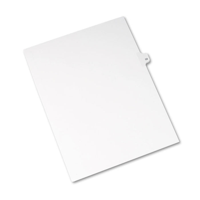 Preprinted Legal Exhibit Side Tab Index Dividers, Avery Style, 10-Tab, 59, 11 x 8.5, White, 25/Pack, (1059)