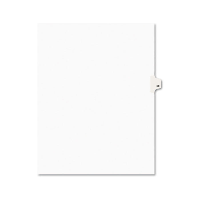 Preprinted Legal Exhibit Side Tab Index Dividers, Avery Style, 10-Tab, 60, 11 x 8.5, White, 25/Pack
