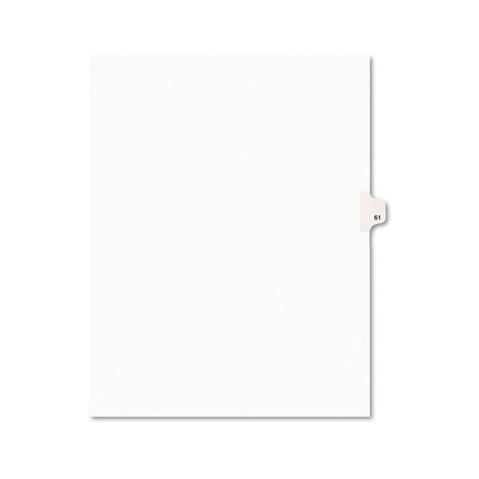 Preprinted Legal Exhibit Side Tab Index Dividers, Avery Style, 10-Tab, 61, 11 x 8.5, White, 25/Pack