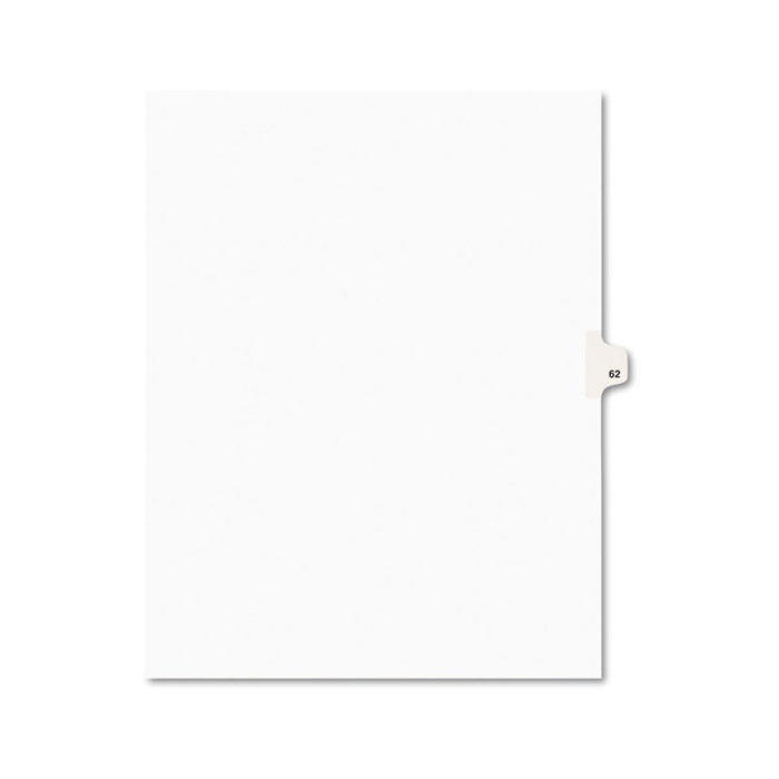 Preprinted Legal Exhibit Side Tab Index Dividers, Avery Style, 10-Tab, 62, 11 x 8.5, White, 25/Pack