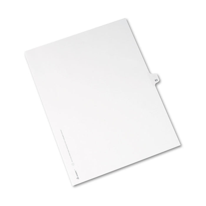 Preprinted Legal Exhibit Side Tab Index Dividers, Avery Style, 10-Tab, 63, 11 x 8.5, White, 25/Pack