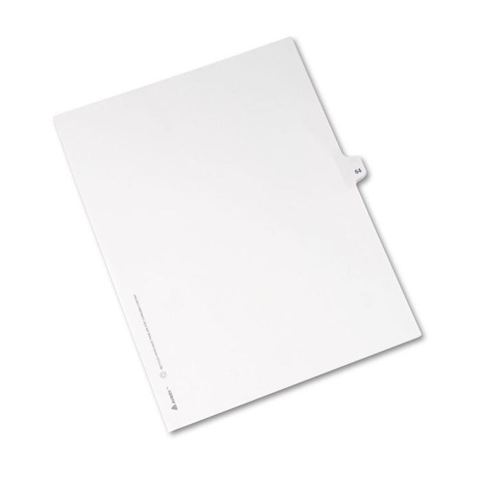 Preprinted Legal Exhibit Side Tab Index Dividers, Avery Style, 10-Tab, 64, 11 x 8.5, White, 25/Pack, (1064)