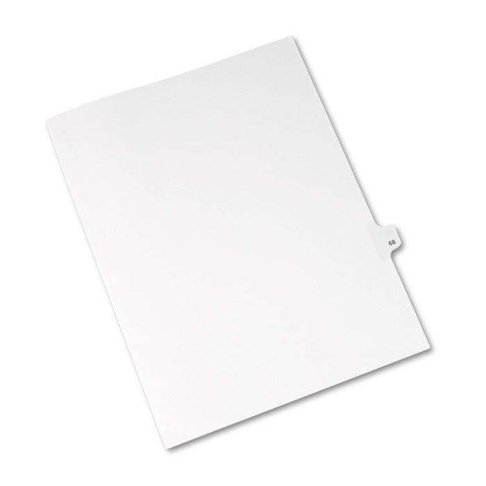 Preprinted Legal Exhibit Side Tab Index Dividers, Avery Style, 10-Tab, 68, 11 x 8.5, White, 25/Pack