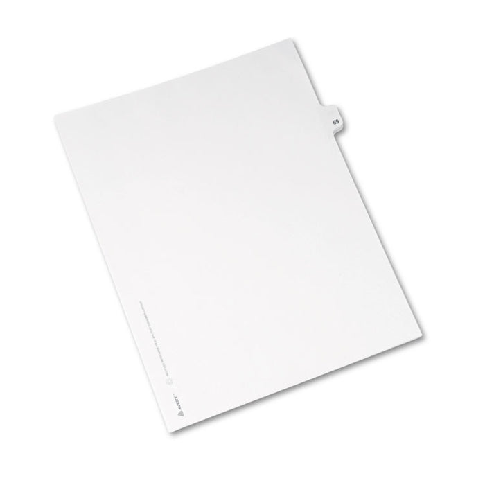 Preprinted Legal Exhibit Side Tab Index Dividers, Avery Style, 10-Tab, 69, 11 x 8.5, White, 25/Pack