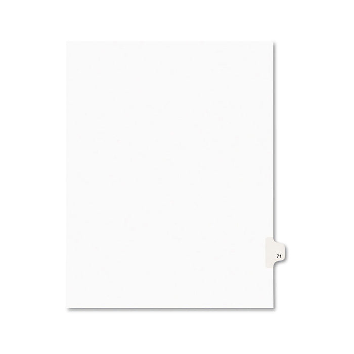 Preprinted Legal Exhibit Side Tab Index Dividers, Avery Style, 10-Tab, 71, 11 x 8.5, White, 25/Pack