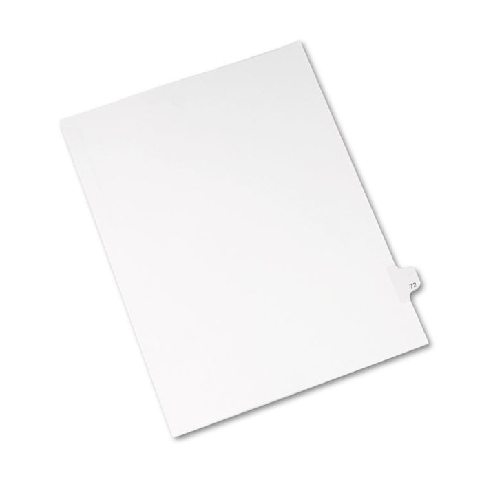 Preprinted Legal Exhibit Side Tab Index Dividers, Avery Style, 10-Tab, 72, 11 x 8.5, White, 25/Pack, (1072)