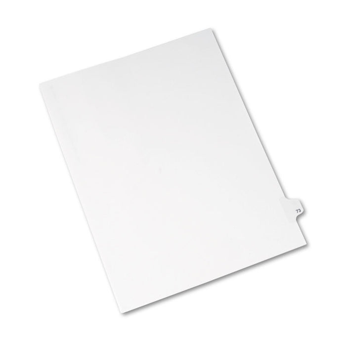 Preprinted Legal Exhibit Side Tab Index Dividers, Avery Style, 10-Tab, 73, 11 x 8.5, White, 25/Pack, (1073)