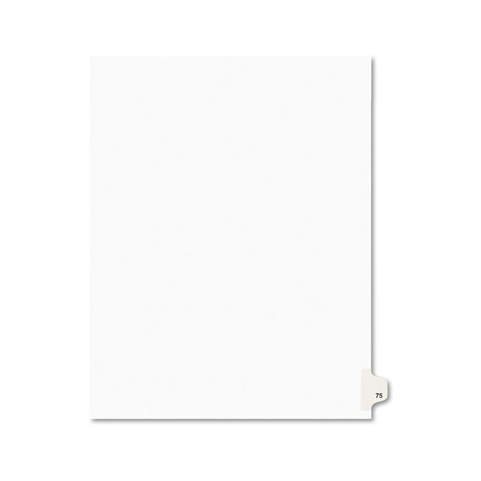Preprinted Legal Exhibit Side Tab Index Dividers, Avery Style, 10-Tab, 75, 11 x 8.5, White, 25/Pack